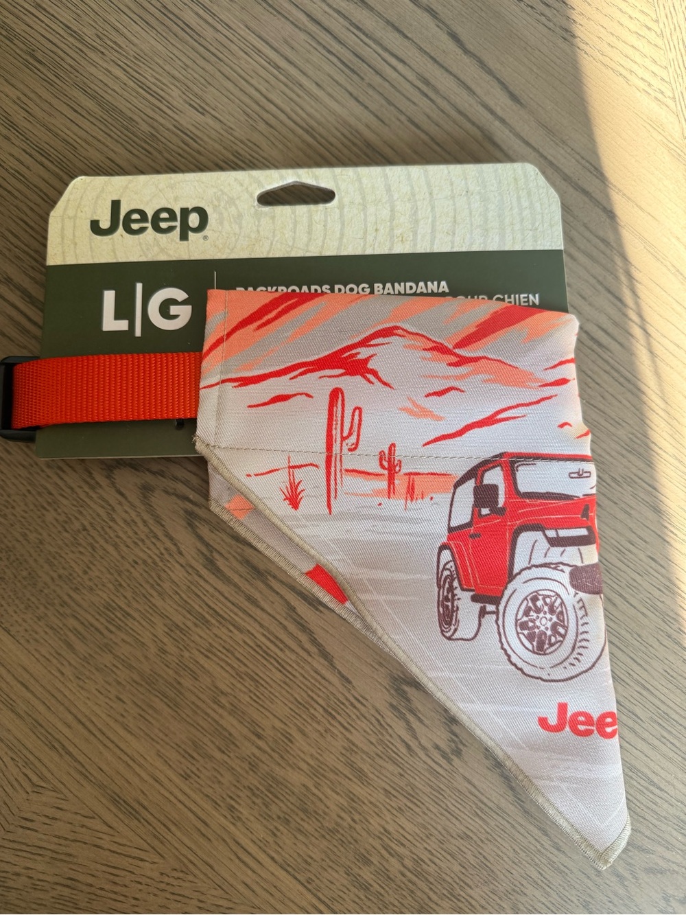 Jeep Red and Cream Desert Jeep Backroads Dog Bandana